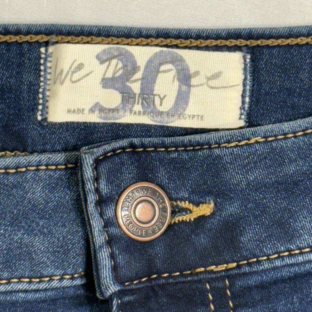 NEW Free People Riley Slit Skinny Jeans 30 Nightshade Blue Boho Stretch MSRP $78 - Picture 3 of 8